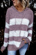 Purple Color Block Side Slit Knitted Hooded Sweater