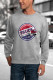 Gray Graphic Letter Print Crew Neck Men's Pullover Sweatshirt