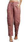 Pantalones utilitarios con bolsillos rosas