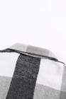 Jaqueta cinza xadrez de cor Block abotoado de manga comprida com bolso