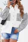 Белая джинсовая куртка с контрастным леопардовым принтом