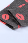 Set di pantaloni jogger stampa baci labbra rosse di San Valentino