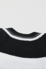 Black Color Block Open Front Pocket Knit Cardigan