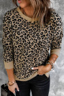 Leoparden-Pullover mit Schlitzen