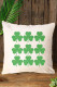 Beige St Patrick's Day Clover Print Pillow Cover