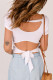 White Bow Back Cut-out Short Sleeve Crop Top