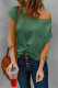 Green Pocketed Tee with Side Slits