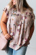 Floral Print Ruffled Knot Back Plus Size Babydoll Top