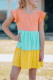 Yellow Ruffled Sleeve Colorblock Kid Dress