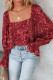 Blusa cropped com estampa floral vermelha