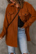 Jaqueta marrom manga longa bolsos abotoada