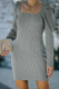 Gray Knit Sweater Dress