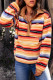 Multicolor Striped Mock Fleece Pullover Sweatshirt