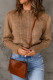 Suéter de punto con cuello redondo y manga larga marrón