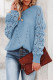 Sky Blue Beige Casual Cut Out Sweater Top