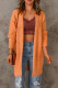 Orange Cable Knit Open Front Cardigan