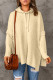 Apricot Hooded Slit Solid Pullover Sweater