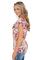 Asvivid Womens Casual Floral Printed Off the Shoulder Tops Ruffle Short Sleeve Loose T-Shirt Blouses