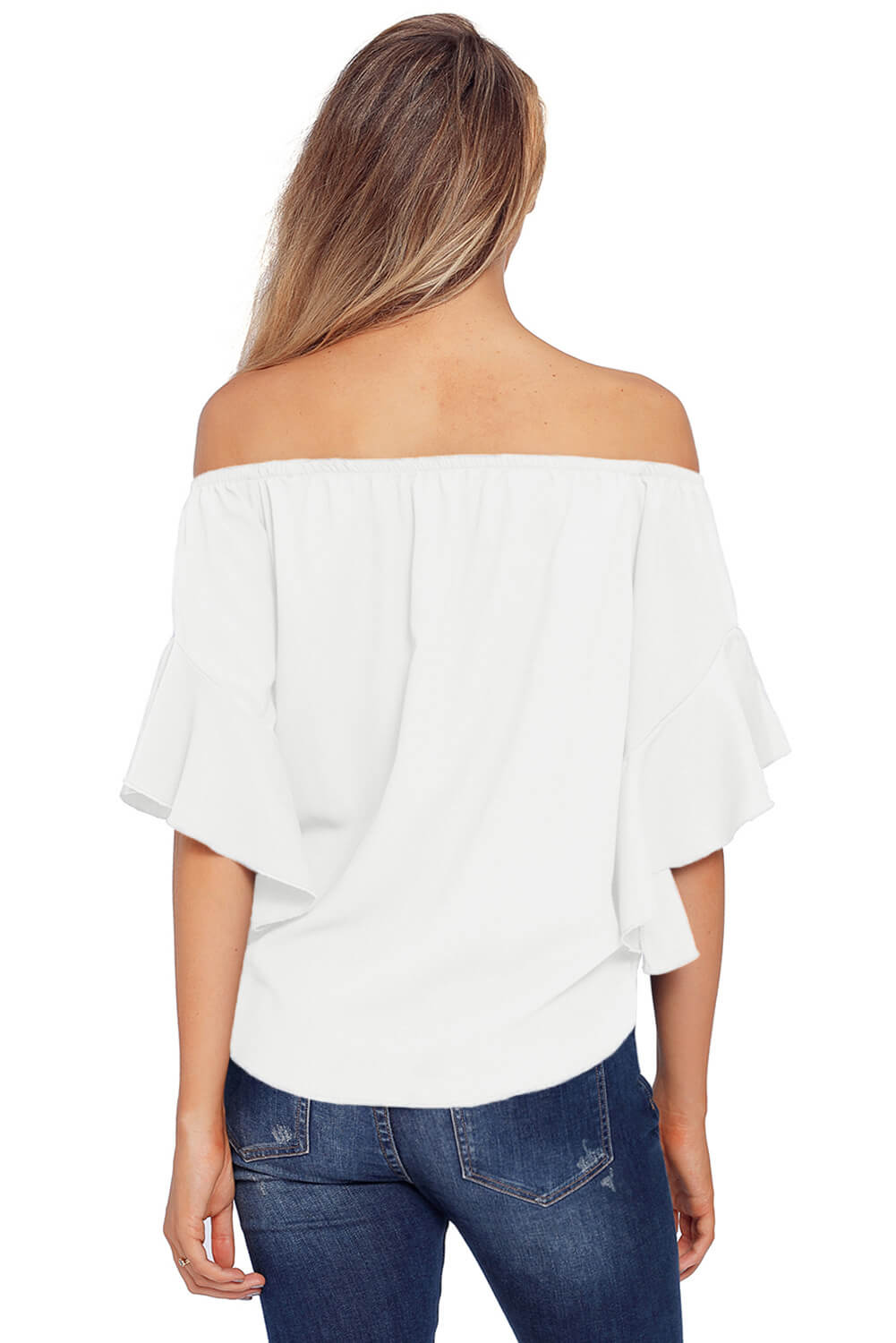 19.99 - Asvivid Womens Solid Off the Shoulder Tops 3 4 Flare 