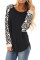 Asvivid Womens Leopard Print Color Block Long Sleeve Pullover Sweatshirt Tops Loose Crewneck Tunic Tops