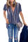 Asvivid Womens Boho Floral Printed Summer V Neck Short Sleeve Tunic Tops Hollow Out Shirt Blouse