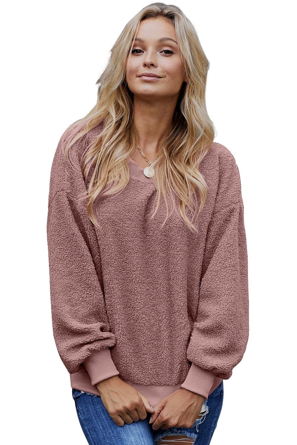  29.99 Asvivid Womens Fuzzy Fleece Crewneck Pullover Sweatshirt