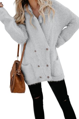 Asvivid Womens Winter Chunky Fuzzy Fleece Lapel Button Down Sweater Cardigans Outwear Coats With Pockets