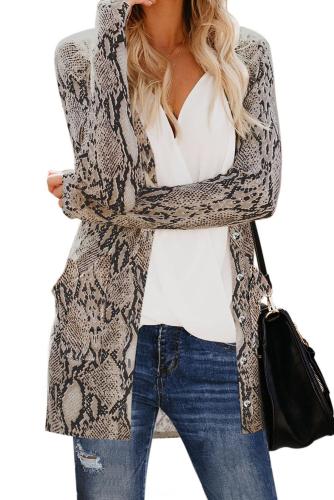 Asvivid Womens Leopard Print Long Sleeve Button Down Open Front Sweater Cardigans Fall Knit Cardigans With Pocket