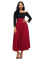 Asvivid Women's High Waist Pleated A Line Long Skirt Front Slit Belted Maxi Skirt S-XXL