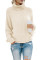 Beige Turtleneck Balloon Long Sleeve Pullover Sweater