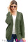 Green Chunky Wide Long Sleeve Knit Cardigan