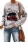 Gray Merry Christmas Letters Print Pullover Sweatshirt