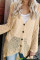 Apricot Loose Lightweight V Neck Buttoned Sheer Knit Cardigan