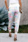 Multicolor Tie-dye Pocket Casual Pants With Slit