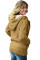 Brown Fur Hood Horn Button Sweater Cardigan