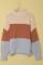 Brown Oversized Chunky Batwing Long Sleeve Turtleneck Sweater