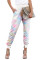 Multicolor Tie-dye Pocket Casual Pants With Slit