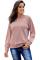 Pink French Terry Cotton Blend Pullover Sweatshirt