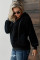 Black Warm Furry Pullover Hoodie