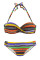 Orange Boho Stripes Push up Bikini Set