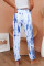 White Pocketed Tie-dye Knit Joggers
