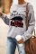 Gray Merry Christmas Letters Print Pullover Sweatshirt