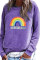 Purple Rainbow Print Pullover Sweatshirt
