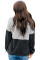 Black Gray Color Block Zip High Neck Fleece Sweatshirt