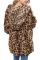 Leopard Soft Fleece Hooded Open Front Coat