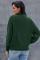 Green Oversized Chunky Batwing Long Sleeve Turtleneck Sweater