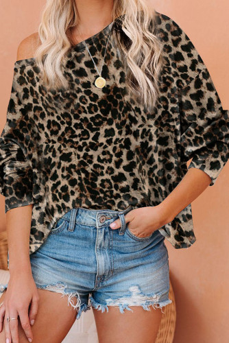 Leopard Pullover Long Sleeve Top