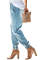 Sky Blue Distress Drawstring Pocketed Joggers