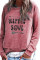 Red Letter Print Pullover Sweatshirt