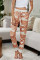 Orange Camo Print Knit Sport Pants